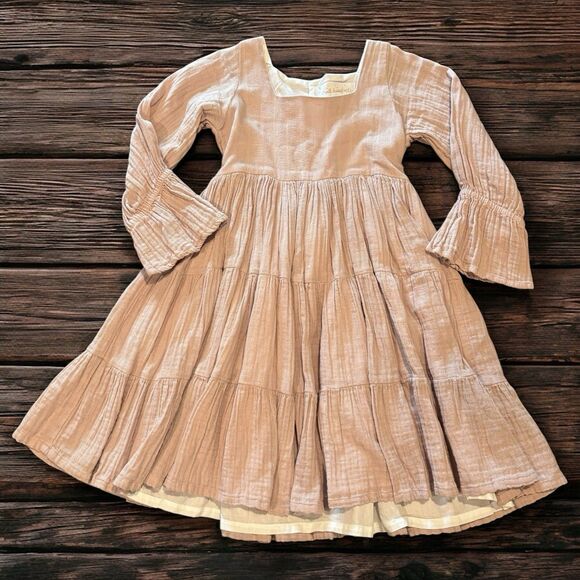 Well Dressed Wolf Other - WDW 2019 Julia Dress Girls 10 Earthy Mauve Muslin Gauze Cotton Boho